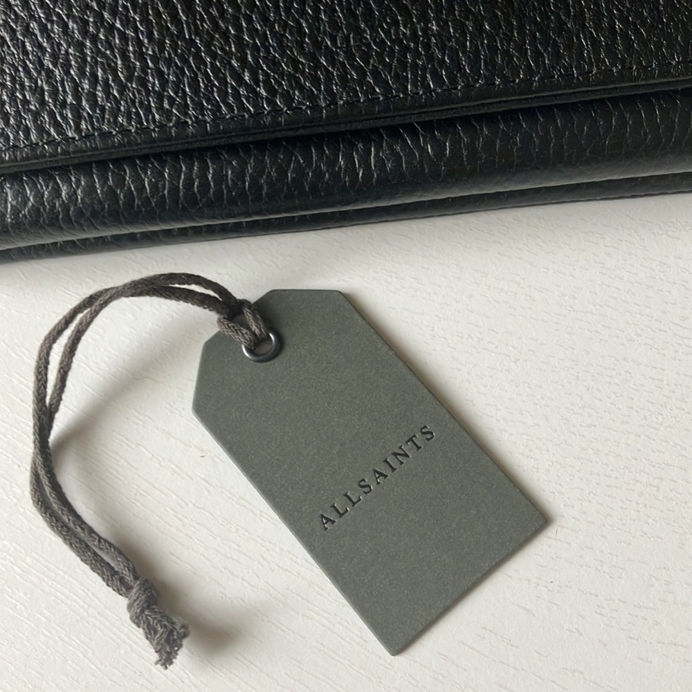 All Saints Fetch Leather/Chain Crossbody Wallet - Picture 14 of 16